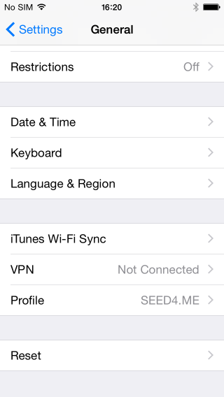 iOS 8 Profile