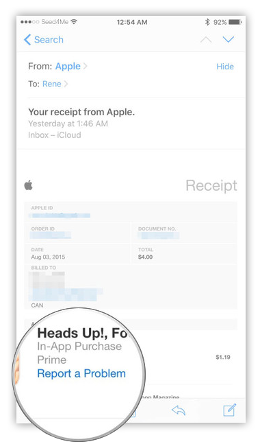 How to get a refund from Apple using iPhone - Step 2