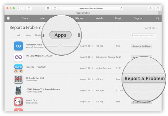 How to get a refund from Apple using web browser - Step 2