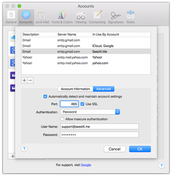 Configure Apple Mail to work with VPN - Step 4