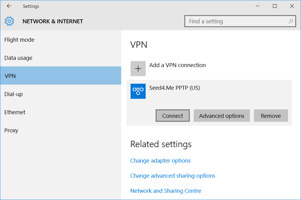 How to setup PPTP VPN in Windows 10 - Step 4